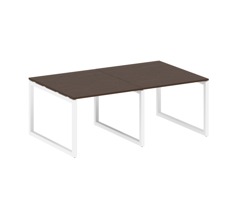 Metal System Quattro Переговорный стол (2 столешницы) на О-образном м/к 50БО.ПРГ-2.1 Венге Цаво/Мета