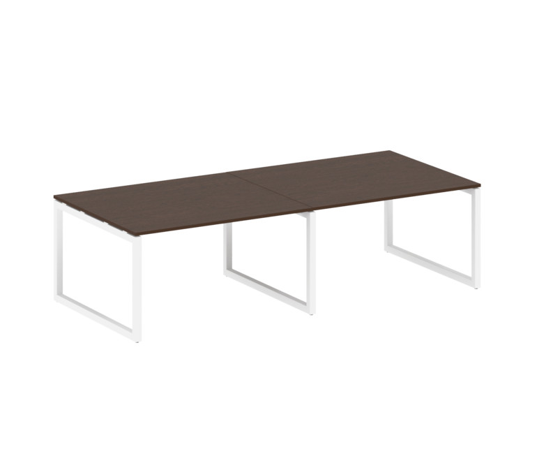 Metal System Quattro Переговорный стол (2 столешницы) на О-образном м/к 50БО.ПРГ-2.3 Венге Цаво/Мета