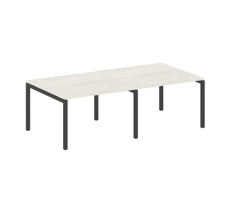 Metal System Quattro Переговорный стол (2 столешницы) на П-образном м/к 50БП.ПРГ-2.2 Дуб Наварра/Мет