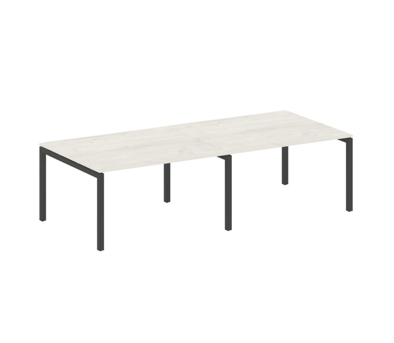 Metal System Quattro Переговорный стол (2 столешницы) на П-образном м/к 50БП.ПРГ-2.3 Дуб Наварра/Мет