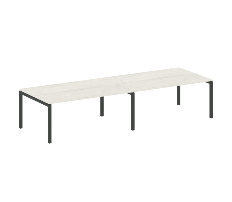 Metal System Quattro Переговорный стол (2 столешницы) на П-образном м/к 50БП.ПРГ-2.5 Дуб Наварра/Мет