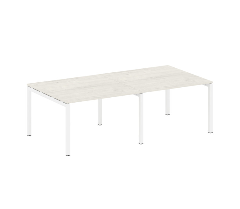 Metal System Quattro Переговорный стол (2 столешницы) на П-образном м/к 50БП.ПРГ-2.2 Дуб Наварра/Мет