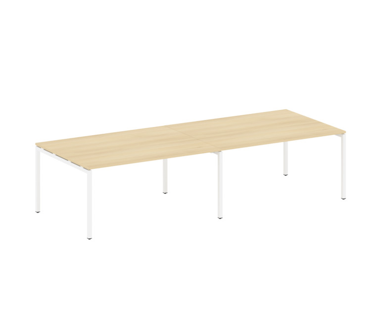 Metal System Quattro Переговорный стол (2 столешницы) на П-образном м/к 40БП.ПРГ-2.4 Акация Лорка/Ме
