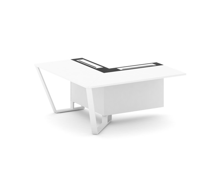 Steel Meet Завершающий угловой модуль левый KM-PR.B.SPZOU-16(L) Белый Бриллиант/Графит Глянец/Металл