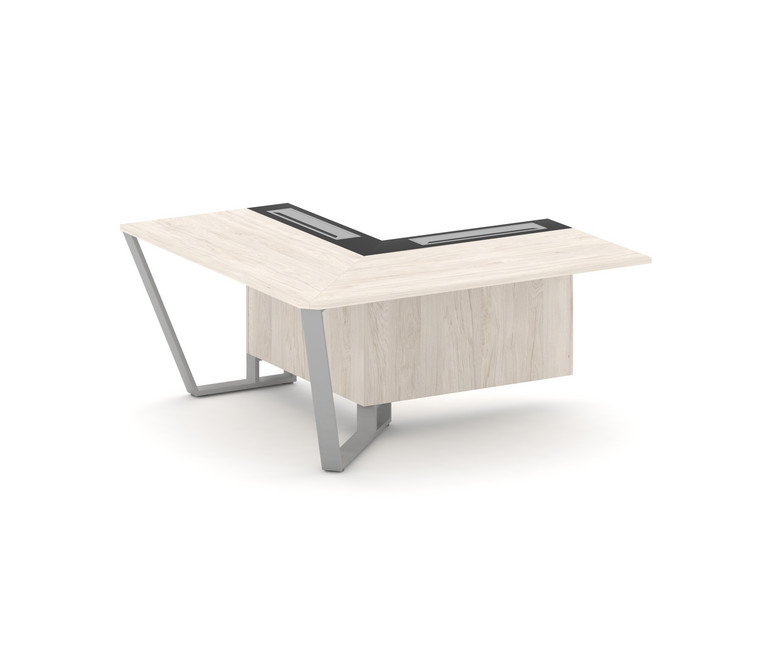 Steel Meet Завершающий угловой модуль левый KM-PR.B.SPZOU-16(L) Денвер Светлый/Графит Глянец/Металл