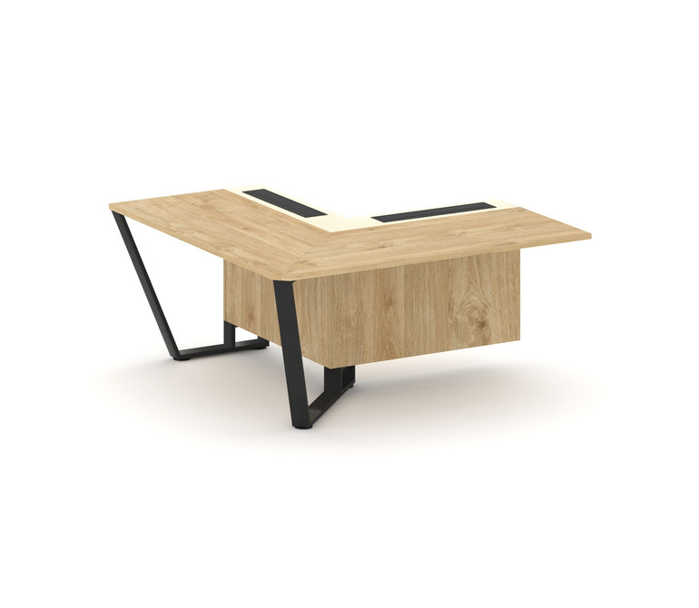 Steel Meet Завершающий угловой модуль левый KM-PR.B.SPZOU-16(L) Тиквуд Светлый/Ваниль Глянец/Металл