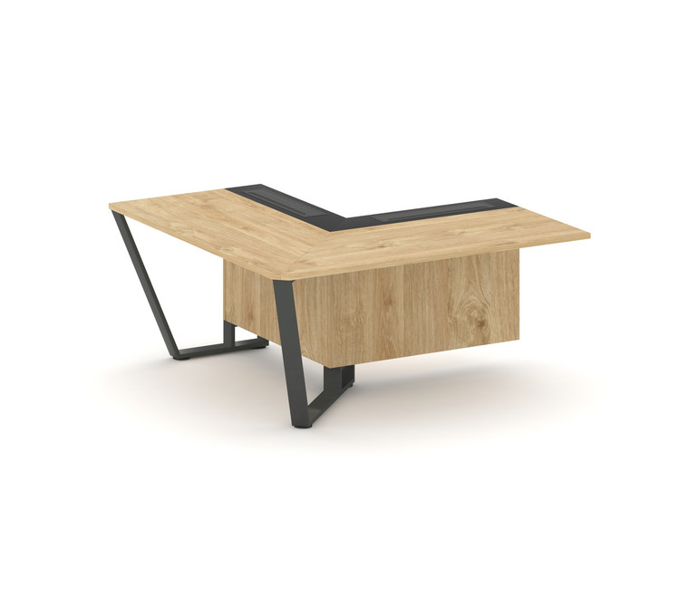 Steel Meet Завершающий угловой модуль левый KM-PR.B.SPZOU-16(L) Тиквуд Светлый/Графит Глянец/Металл