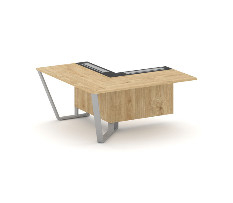 Steel Meet Завершающий угловой модуль левый KM-PR.B.SPZOU-16(L) Тиквуд Светлый/Графит Глянец/Металл