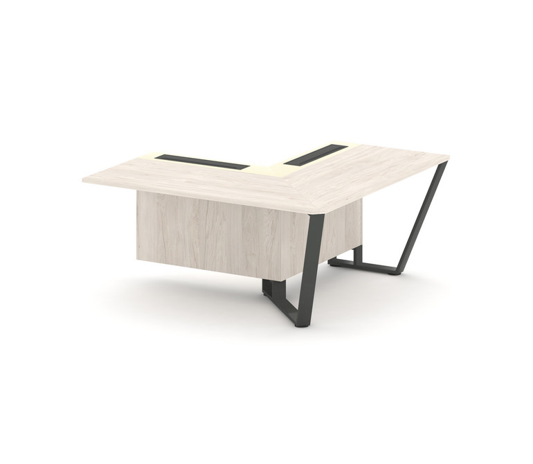 Steel Meet Завершающий угловой модуль правый KM-PR.B.SPZOU-16(R) Денвер Светлый/Ваниль Глянец/Металл