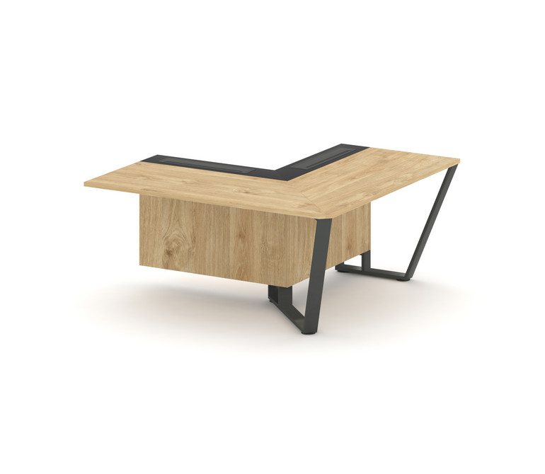 Steel Meet Завершающий угловой модуль правый KM-PR.B.SPZOU-16(R) Тиквуд Светлый/Графит Глянец/Металл