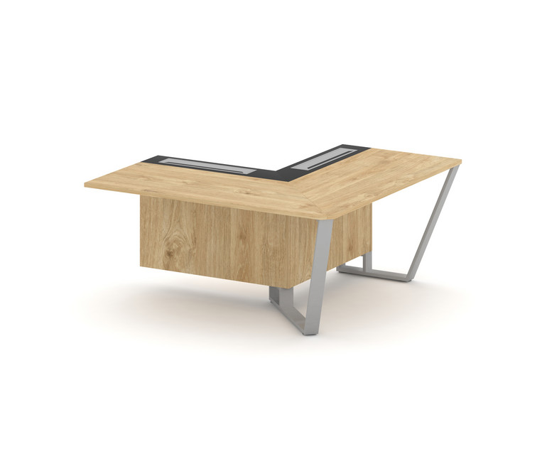 Steel Meet Завершающий угловой модуль правый KM-PR.B.SPZOU-16(R) Тиквуд Светлый/Графит Глянец/Металл