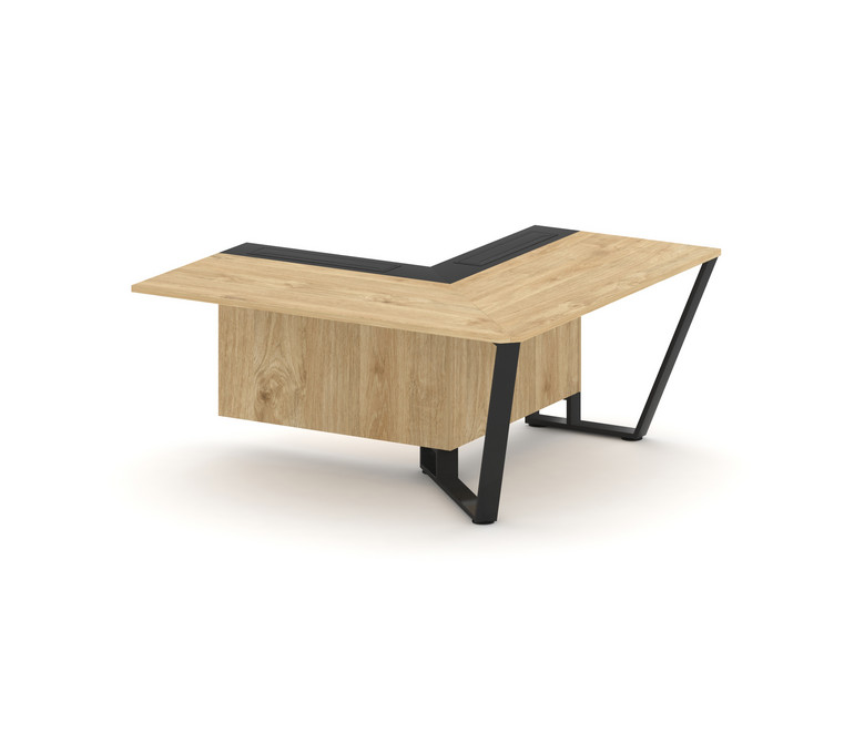 Steel Meet Завершающий угловой модуль правый KM-PR.B.SPZOU-16(R) Тиквуд Светлый/Графит Глянец/Металл