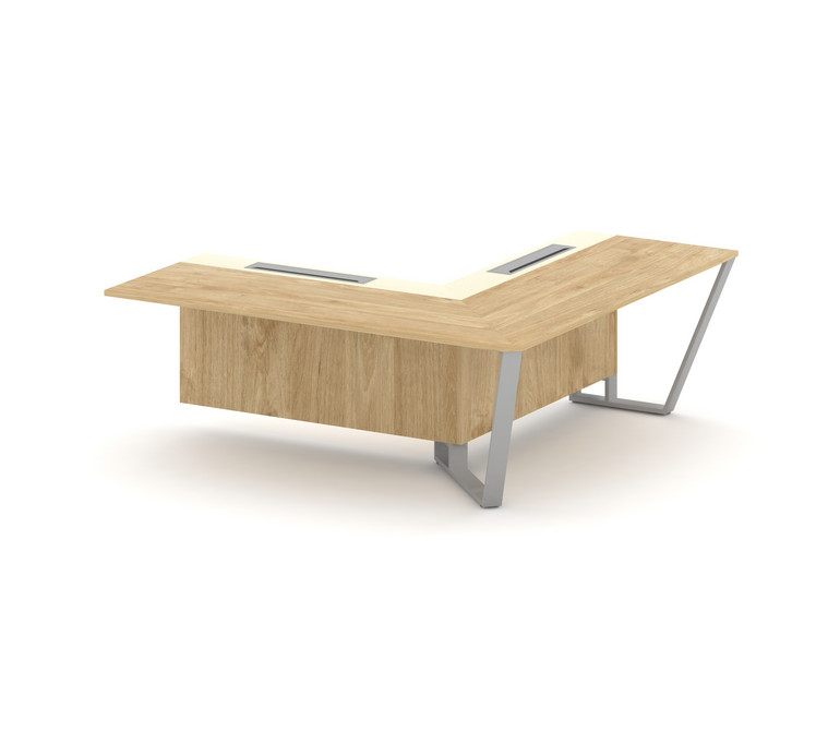 Steel Meet Завершающий угловой модуль правый KM-PR.B.SPZOU-20(R) Тиквуд Светлый/Ваниль Глянец/Металл