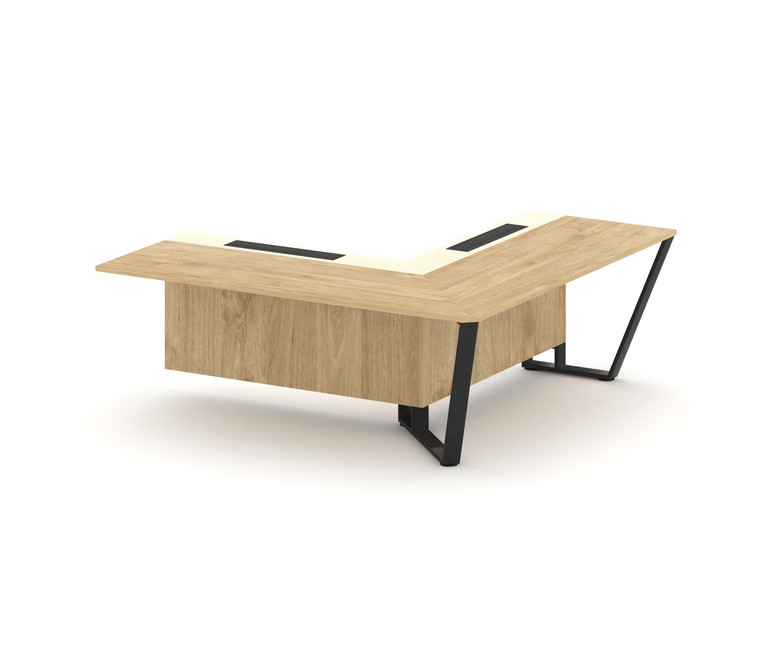 Steel Meet Завершающий угловой модуль правый KM-PR.B.SPZOU-20(R) Тиквуд Светлый/Ваниль Глянец/Металл