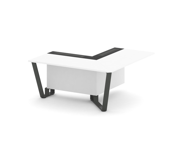 Steel Meet Проходной угловой модуль правый KM-PR.B.SPPOU-16(R) Белый Бриллиант/Графит Глянец/Металл