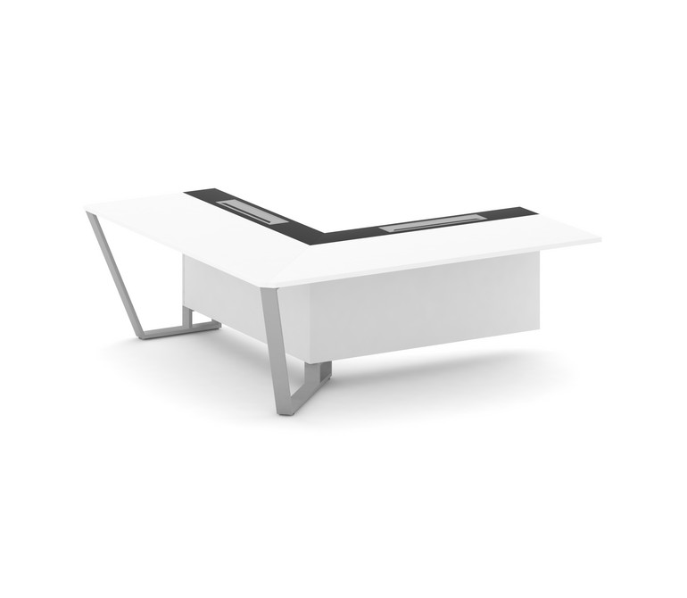 Steel Meet Завершающий угловой модуль левый KM-PR.B.SPZOU-20(L) Белый Бриллиант/Графит Глянец/Металл