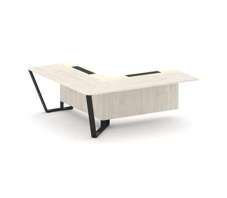 Steel Meet Завершающий угловой модуль левый KM-PR.B.SPZOU-20(L) Денвер Светлый/Ваниль Глянец/Металл