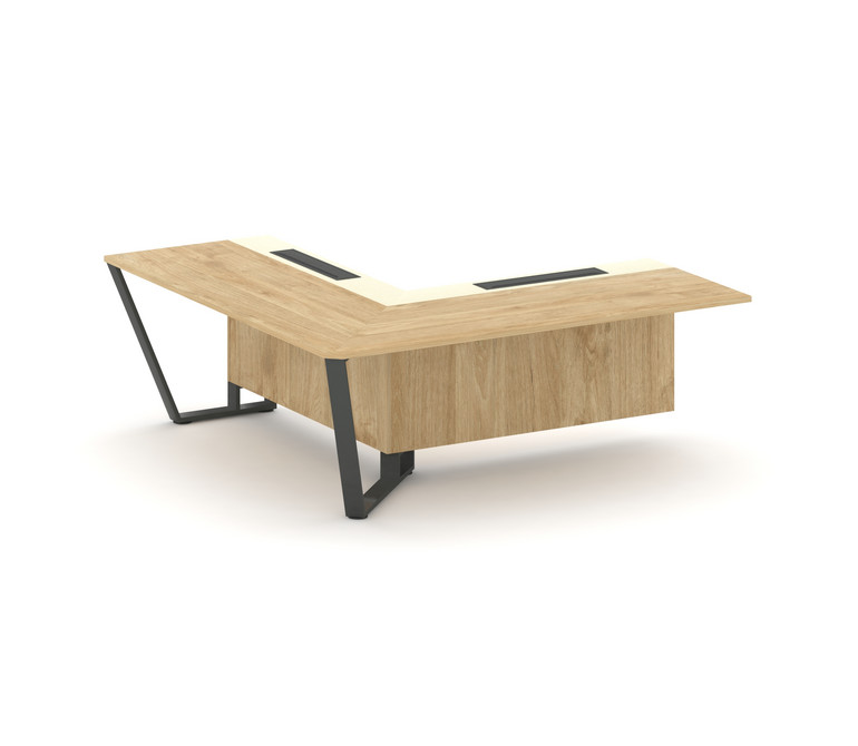 Steel Meet Завершающий угловой модуль левый KM-PR.B.SPZOU-20(L) Тиквуд Светлый/Ваниль Глянец/Металл