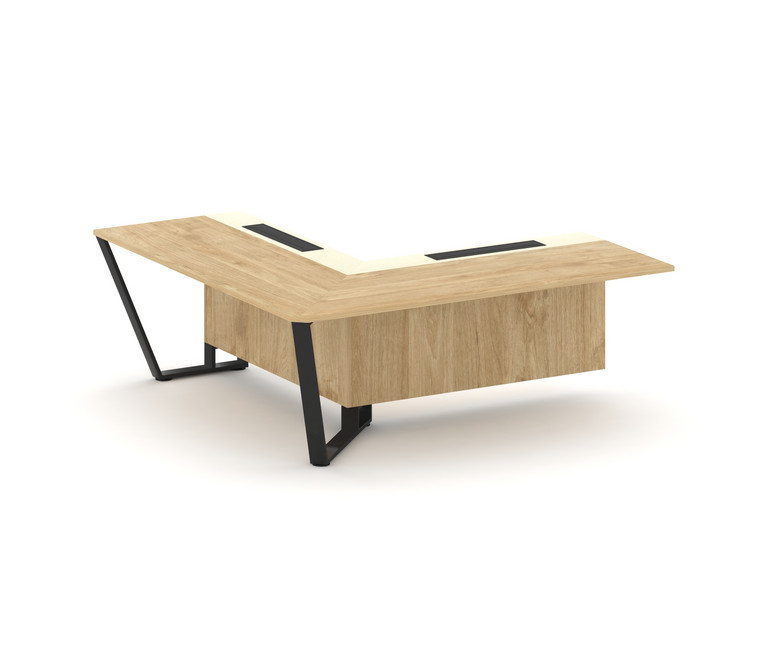 Steel Meet Завершающий угловой модуль левый KM-PR.B.SPZOU-20(L) Тиквуд Светлый/Ваниль Глянец/Металл