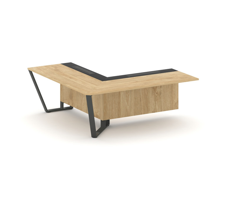 Steel Meet Завершающий угловой модуль левый KM-PR.B.SPZOU-20(L) Тиквуд Светлый/Графит Глянец/Металл