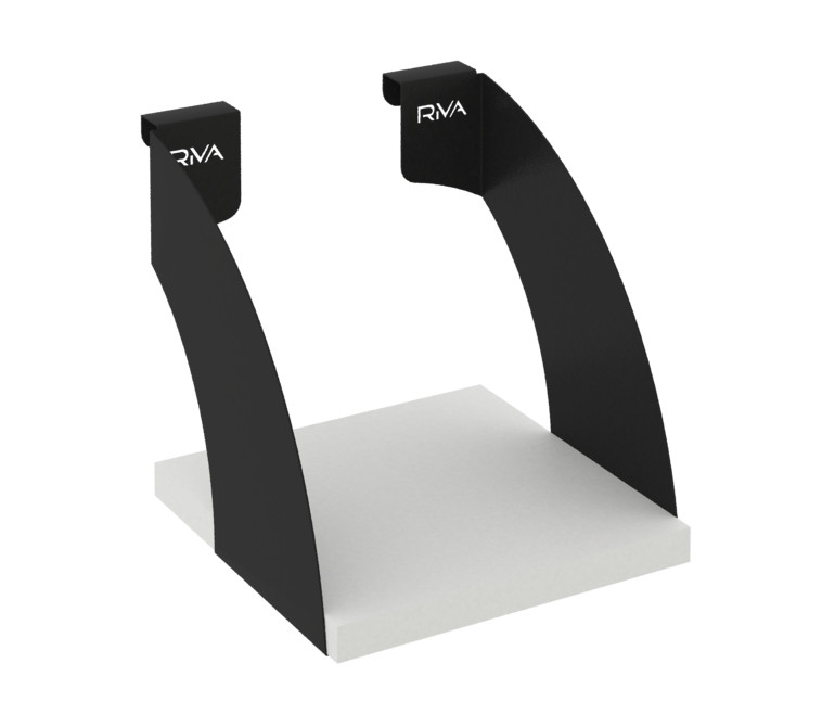 Навесные полки. Кронштейны+ЛДСП полка 200мм MAN-41-2 Белый бриллиант/Чёрный металл 200*220*200