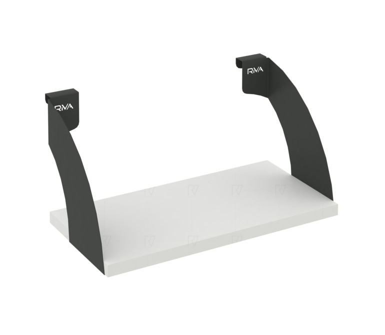 Навесные полки. Кронштейны+ЛДСП полка 400мм MAN-41-4 Белый бриллиант/Антрацит металл 400*220*200