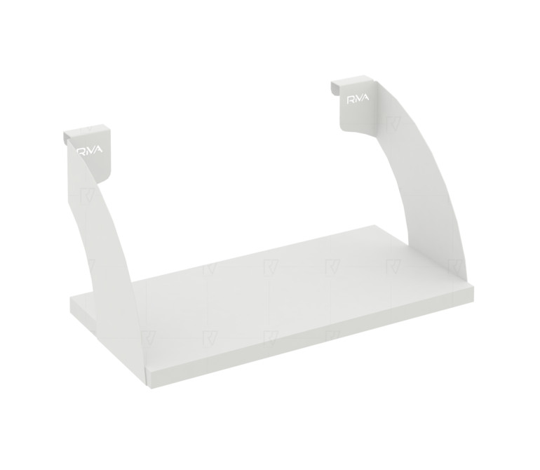 Навесные полки. Кронштейны+ЛДСП полка 400мм MAN-41-4 Белый бриллиант/Белый металл 400*220*200