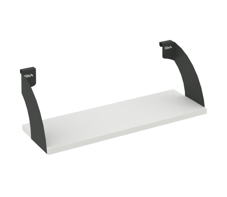 Навесные полки. Кронштейны+ЛДСП полка 600мм MAN-41-6 Белый бриллиант/Антрацит металл 600*220*200