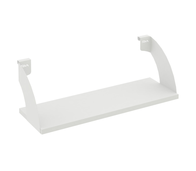 Навесные полки. Кронштейны+ЛДСП полка 600мм MAN-41-6 Белый бриллиант/Белый металл 600*220*200