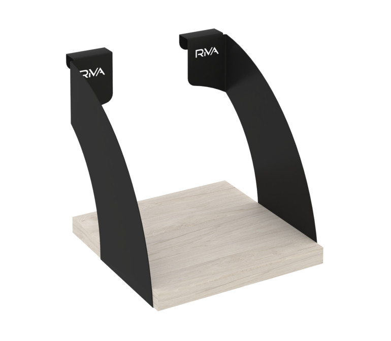 Навесные полки. Кронштейны+ЛДСП полка 200мм MAN-41-2 Денвер светлый/Чёрный металл 200*220*200