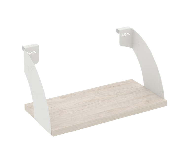 Навесные полки. Кронштейны+ЛДСП полка 400мм MAN-41-4 Денвер светлый/Белый металл 400*220*200