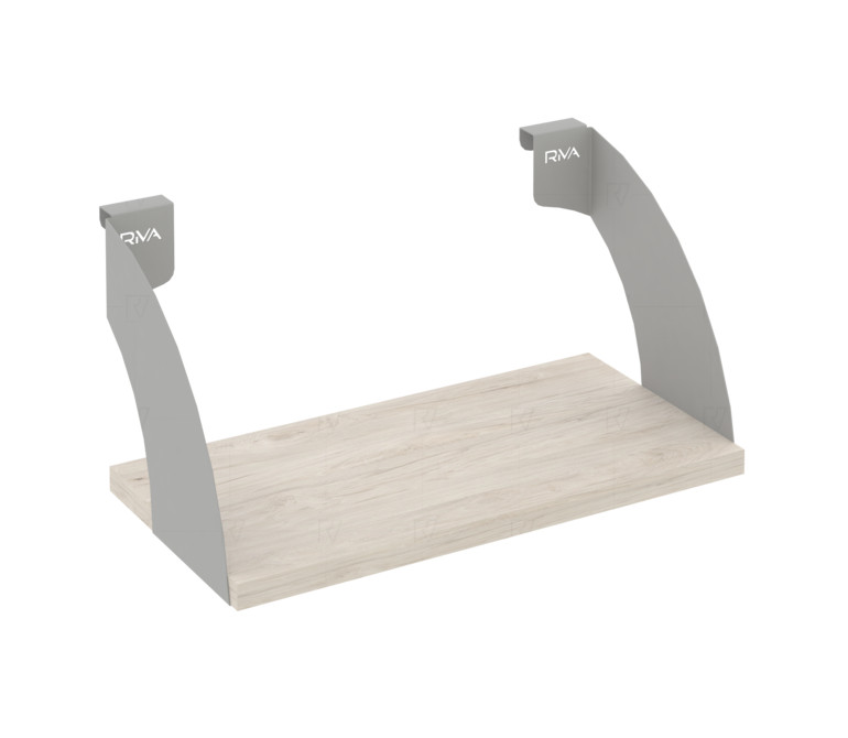 Навесные полки. Кронштейны+ЛДСП полка 400мм MAN-41-4 Денвер светлый/Серый металл 400*220*200