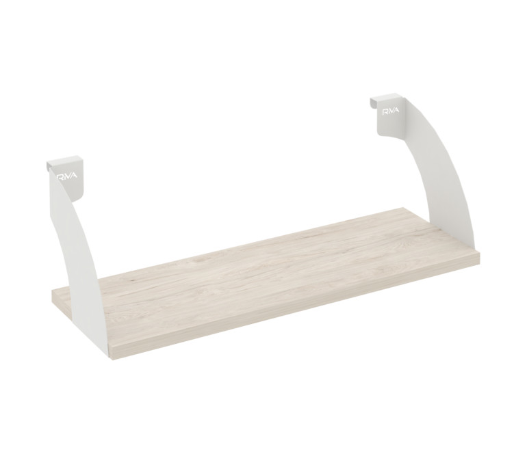 Навесные полки. Кронштейны+ЛДСП полка 600мм MAN-41-6 Денвер светлый/Белый металл 600*220*200