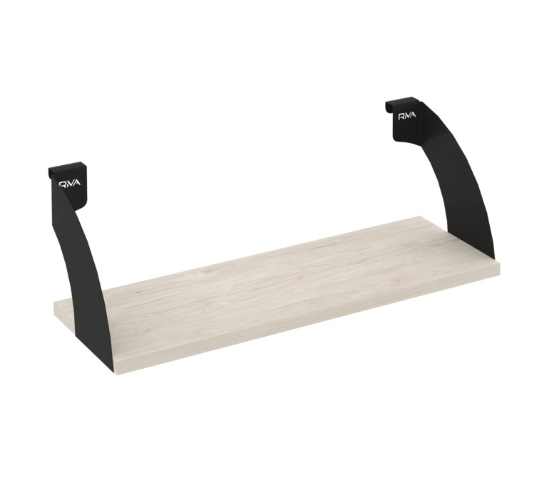 Навесные полки. Кронштейны+ЛДСП полка 600мм MAN-41-6 Денвер светлый/Чёрный металл 600*220*200