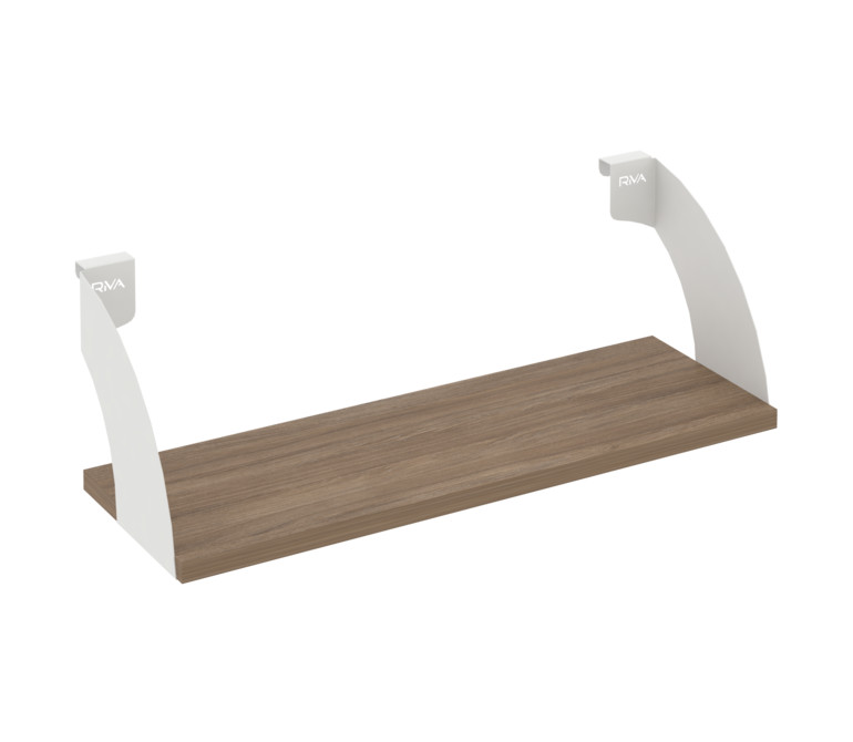 Навесные полки. Кронштейны+ЛДСП полка 600мм MAN-41-6 Дуб аризона/Белый металл 600*220*200