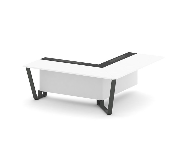 Steel Meet Проходной угловой модуль правый KM-PR.B.SPPOU-20(R) Белый Бриллиант/Графит Глянец/Металл