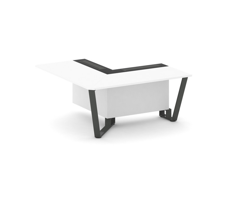 Steel Meet Проходной угловой модуль левый KMK-PR.B.SPPOU-16(L) Белый Бриллиант/Графит Глянец/Металл