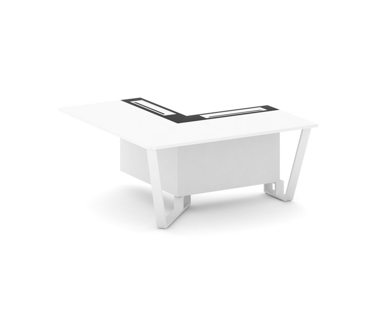 Steel Meet Проходной угловой модуль левый KMK-PR.B.SPPOU-16(L) Белый Бриллиант/Графит Глянец/Металл