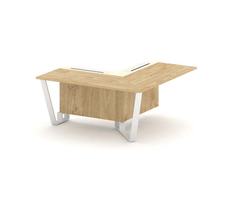 Steel Meet Проходной угловой модуль правый KMK-PR.B.SPPOU-16(R) Тиквуд Светлый/Ваниль Глянец/Металл