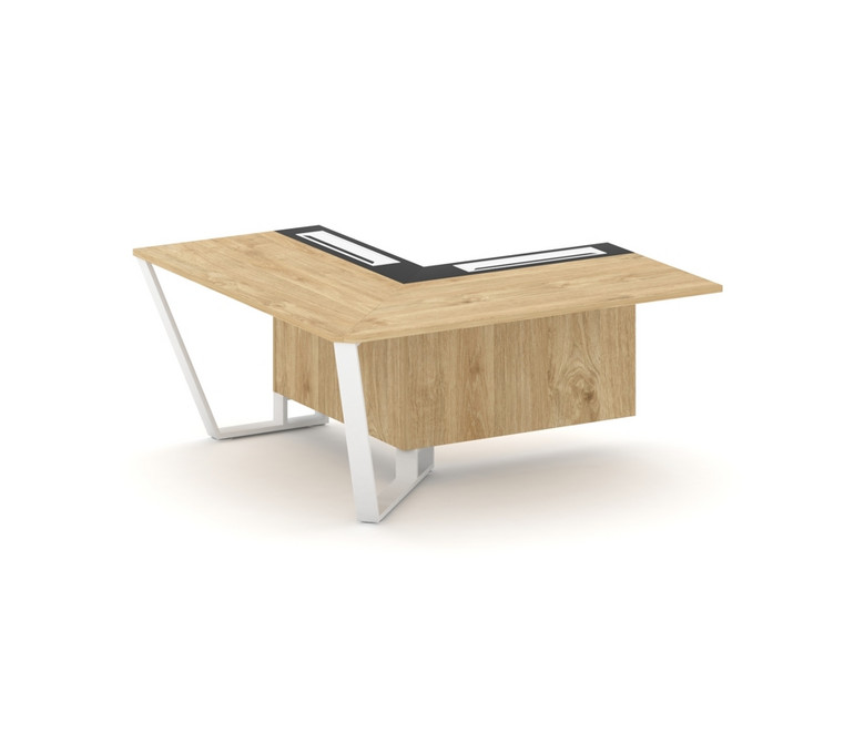 Steel Meet Завершающий угловой модуль левый KMK-PR.B.SPZOU-16(L) Тиквуд Светлый/Графит Глянец/Металл