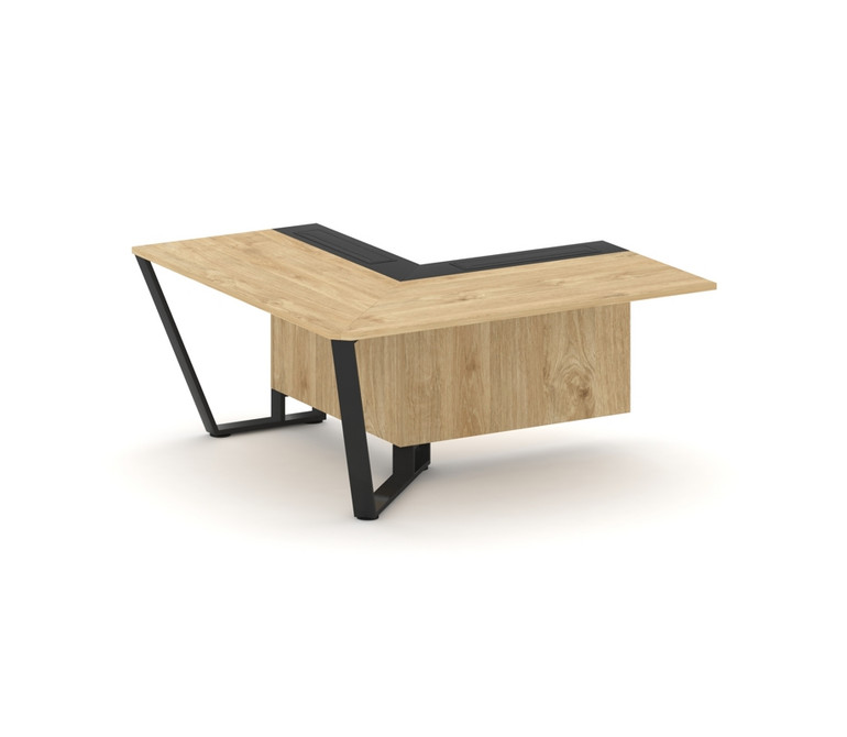 Steel Meet Завершающий угловой модуль левый KMK-PR.B.SPZOU-16(L) Тиквуд Светлый/Графит Глянец/Металл