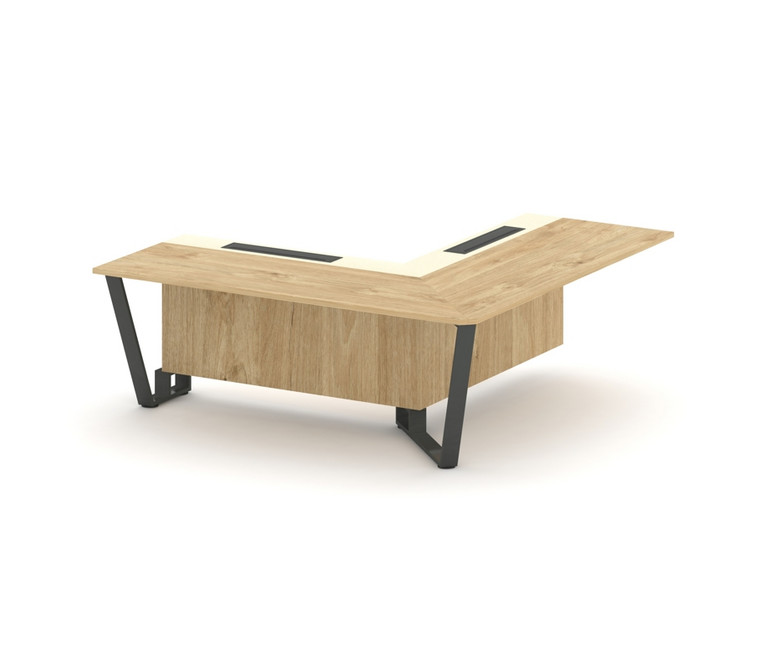 Steel Meet Проходной угловой модуль правый KMK-PR.B.SPPOU-20(R) Тиквуд Светлый/Ваниль Глянец/Металл