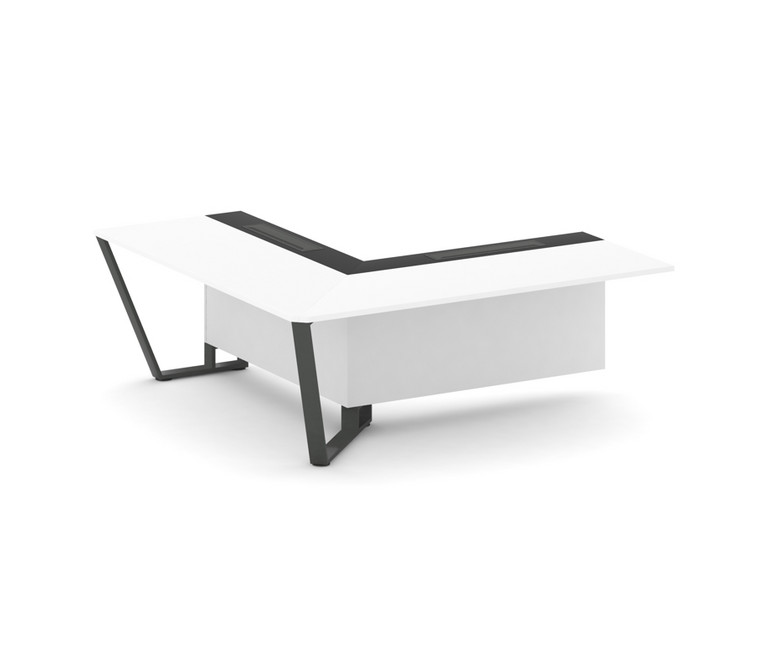 Steel Meet Завершающий угловой модуль левый KMK-PR.B.SPZOU-20(L) Белый Бриллиант/Графит Глянец/Метал