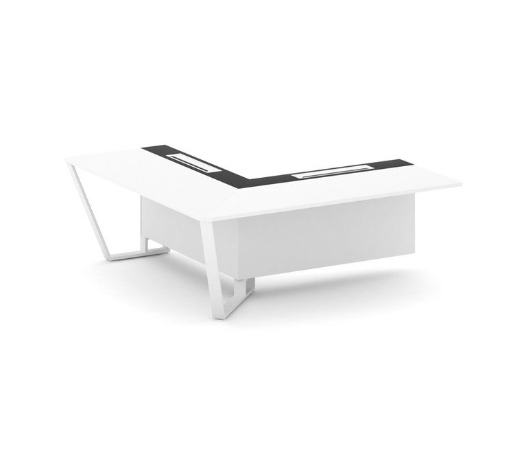 Steel Meet Завершающий угловой модуль левый KMK-PR.B.SPZOU-20(L) Белый Бриллиант/Графит Глянец/Метал