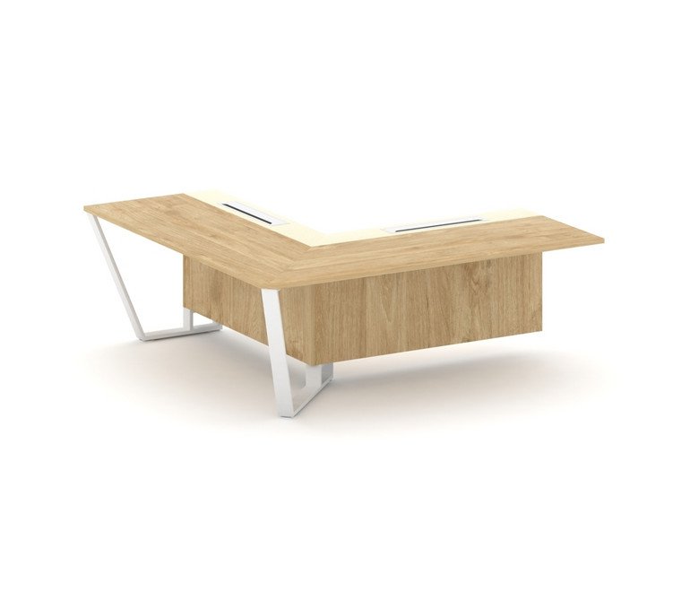 Steel Meet Завершающий угловой модуль левый KMK-PR.B.SPZOU-20(L) Тиквуд Светлый/Ваниль Глянец/Металл