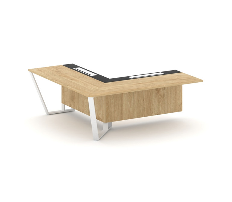 Steel Meet Завершающий угловой модуль левый KMK-PR.B.SPZOU-20(L) Тиквуд Светлый/Графит Глянец/Металл