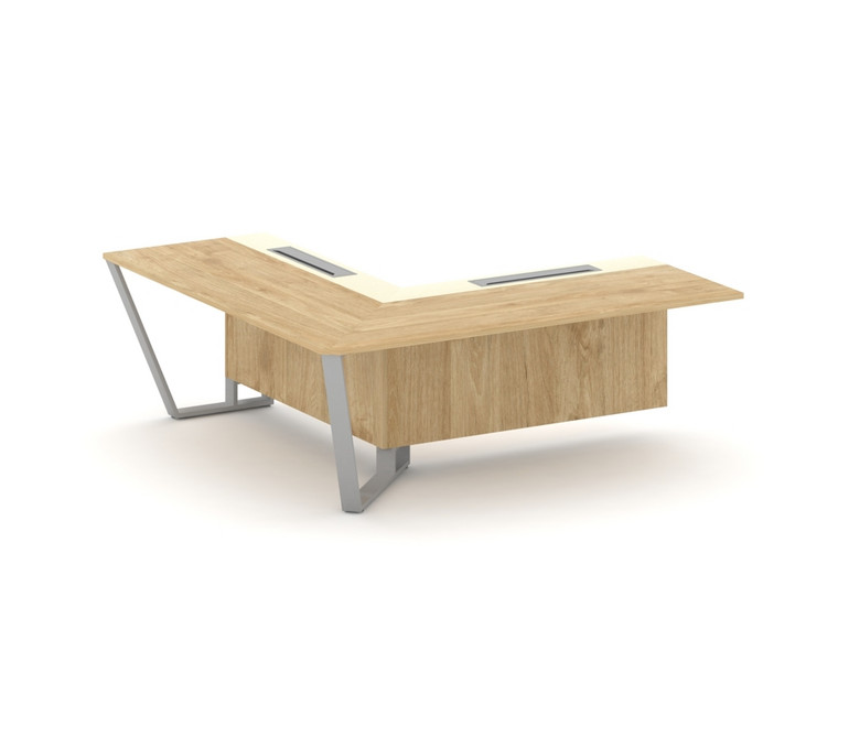 Steel Meet Завершающий угловой модуль левый KMK-PR.B.SPZOU-20(L) Тиквуд Светлый/Ваниль Глянец/Металл