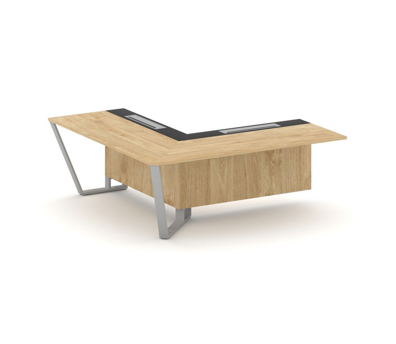 Steel Meet Завершающий угловой модуль левый KMK-PR.B.SPZOU-20(L) Тиквуд Светлый/Графит Глянец/Металл