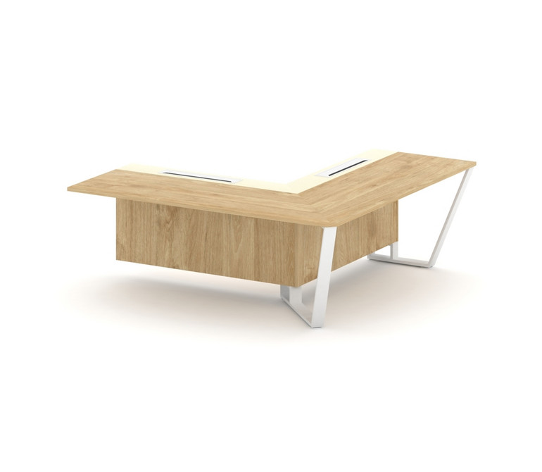 Steel Meet Завершающий угловой модуль правый KMK-PR.B.SPZOU-20(R) Тиквуд Светлый/Ваниль Глянец/Метал