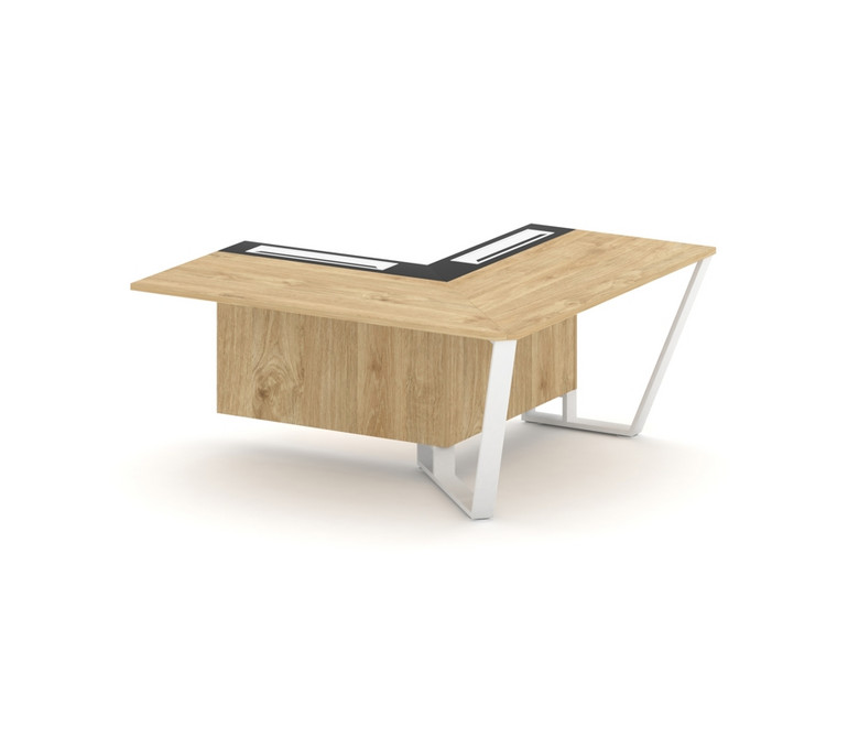 Steel Meet Завершающий угловой модуль правый KMK-PR.B.SPZOU-16(R) Тиквуд Светлый/Графит Глянец/Метал